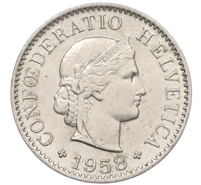 Монета 5 раппенов 1958 года Швейцария (Артикул: K12-32741) — Фото №1