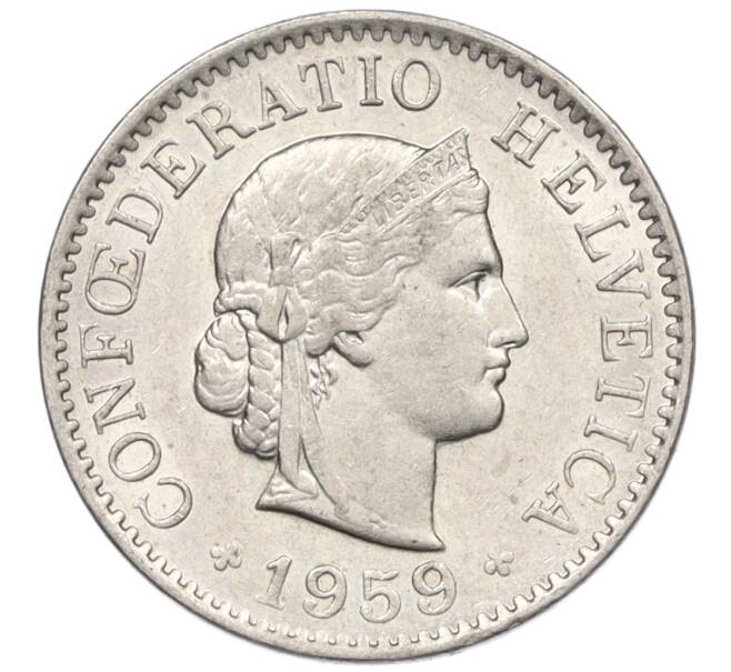 Монета 5 раппенов 1959 года Швейцария (Артикул: K12-32745) — Фото №1