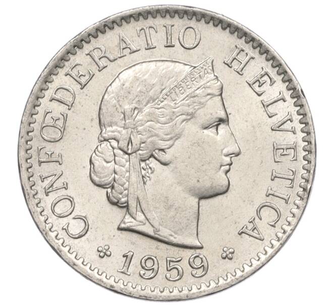 Монета 5 раппенов 1959 года Швейцария (Артикул: K12-32747) — Фото №1
