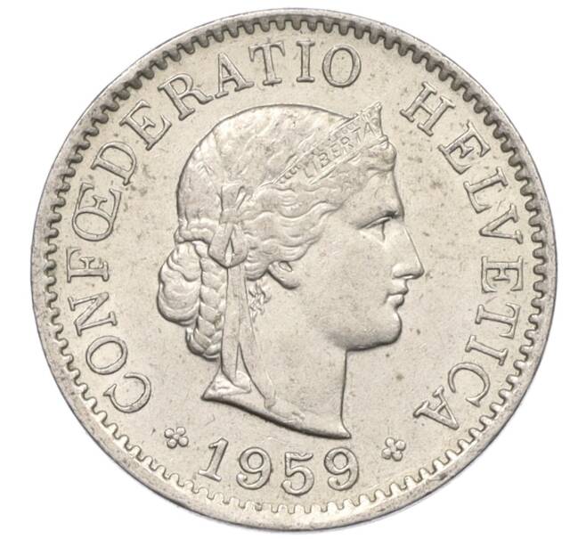 Монета 5 раппенов 1959 года Швейцария (Артикул: K12-32751) — Фото №1