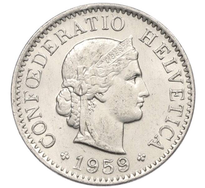 Монета 5 раппенов 1959 года Швейцария (Артикул: K12-32754) — Фото №1
