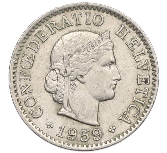 Монета 5 раппенов 1959 года Швейцария (Артикул: K12-32758) — Фото №1