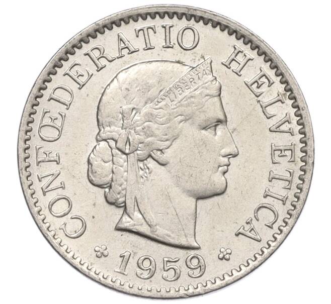 Монета 5 раппенов 1959 года Швейцария (Артикул: K12-32761) — Фото №1