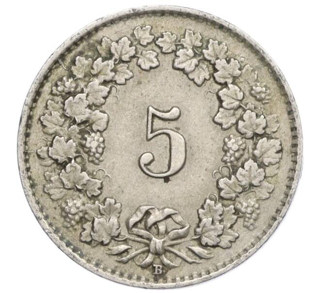 Монета 5 раппенов 1925 года Швейцария (Артикул: K12-32460) — Фото №2