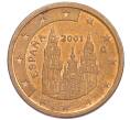 Монета 2 евроцента 2001 года Испания (Артикул: T11-11547) — Фото №1