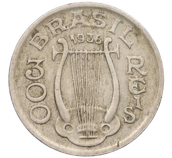 Монета 300 рейс 1936 года Бразилия (Артикул: K12-33061) — Фото №1