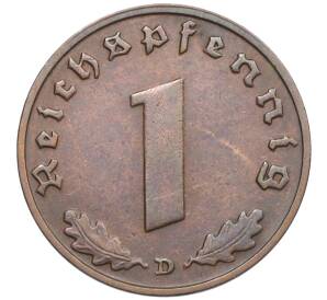 1 рейхспфенниг 1937 года D Германия — Фото №2