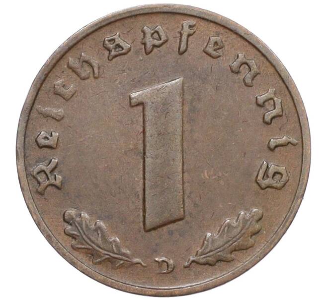 Монета 1 рейхспфенниг 1937 года D Германия (Артикул: K12-33257) — Фото №2