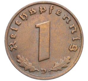 1 рейхспфенниг 1938 года D Германия — Фото №2