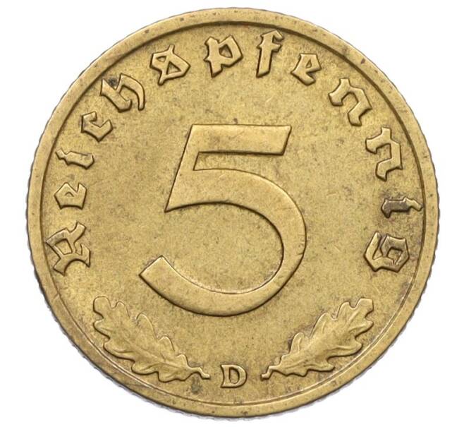Монета 5 рейхспфеннигов 1938 года D Германия (Артикул: K12-34006) — Фото №2