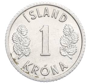 1 крона 1977 года Исландия — Фото №2