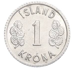1 крона 1977 года Исландия — Фото №2