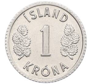 1 крона 1977 года Исландия — Фото №2