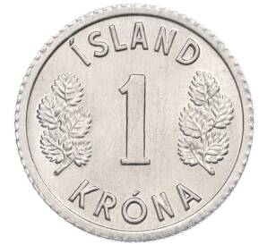 1 крона 1977 года Исландия — Фото №2