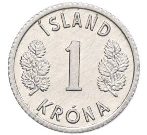 1 крона 1976 года Исландия — Фото №2