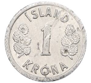 1 крона 1976 года Исландия — Фото №2