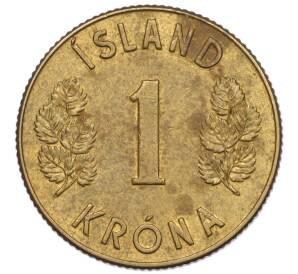 1 крона 1971 года Исландия — Фото №2
