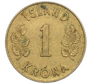 1 крона 1973 года Исландия — Фото №2