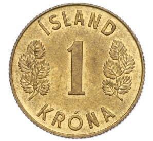1 крона 1973 года Исландия — Фото №2