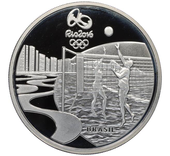 Монета 5 риалов 2014 года Бразилия «XXXI летние Олимпийские Игры в Рио-де-Жанейро 2016 года — Волейбол» (Артикул: M2-77203) — Фото №2