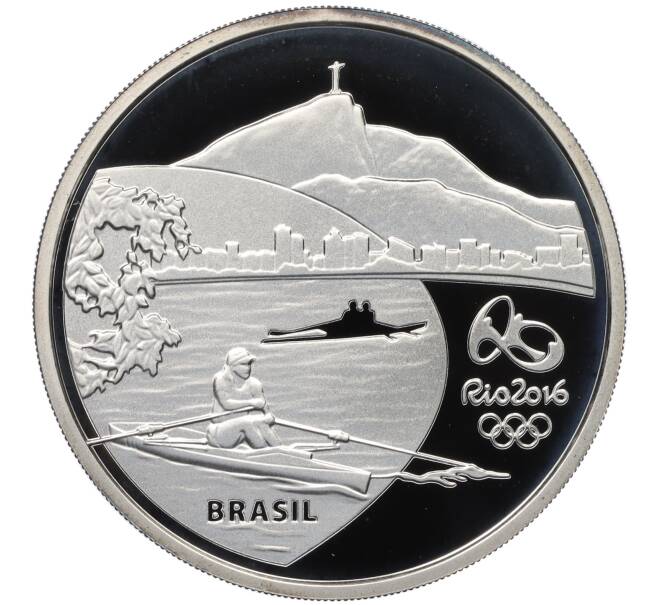 Монета 5 риалов 2014 года Бразилия «XXXI летние Олимпийские Игры в Рио-де-Жанейро 2016 года — Гребной спорт» (Артикул: M2-77205) — Фото №2