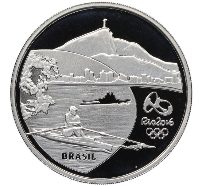 Монета 5 риалов 2015 года Бразилия «XXXI летние Олимпийские Игры в Рио-де-Жанейро 2016 года — Гребной спорт и Геликония» (Артикул: M2-77209) — Фото №2