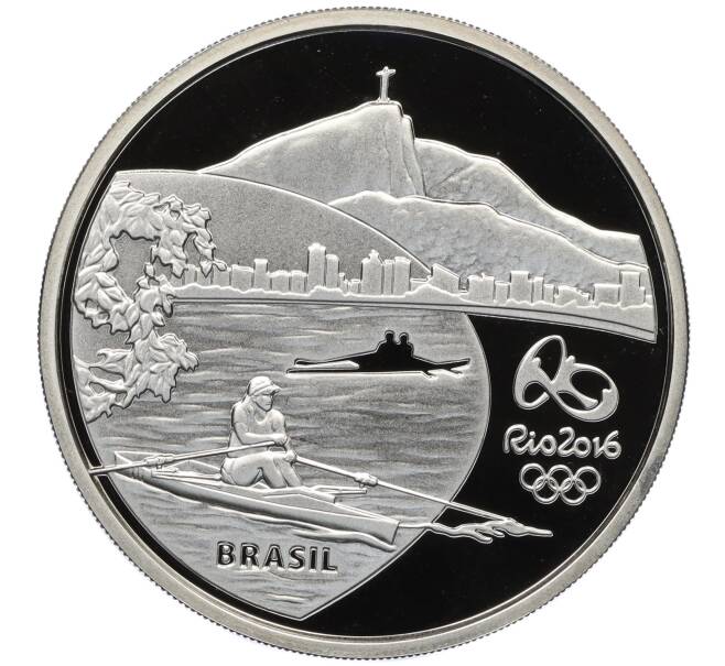 Монета 5 риалов 2015 года Бразилия «XXXI летние Олимпийские Игры в Рио-де-Жанейро 2016 года — Гребной спорт и Орхидея» (Артикул: M2-77210) — Фото №2