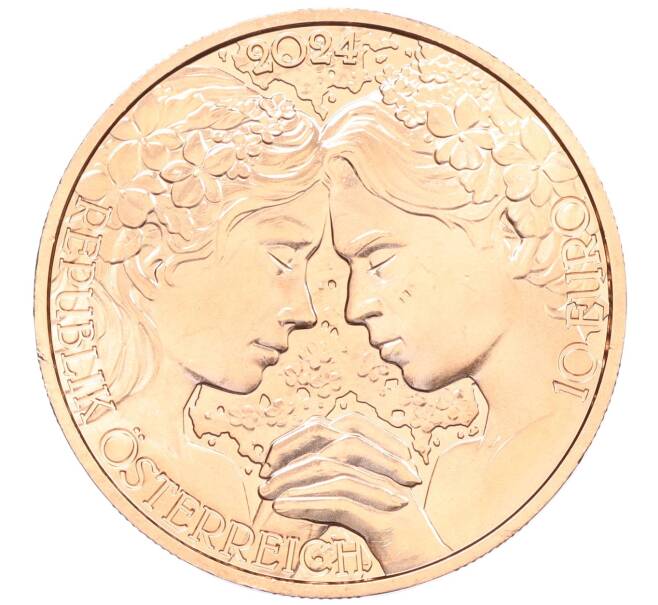 Монета 10 евро 2024 года Австрия «Язык цветов — Фиалка» (Артикул: M2-77222) — Фото №1