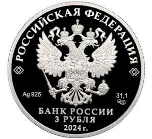 3 рубля 2024 года СПМД «300 лет Санкт-Петербургскому государственному университету» — Фото №2