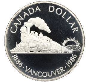 1 доллар 1986 года Канада «100 лет городу Ванкувер» — Фото №1
