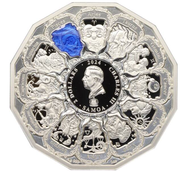 Монета 2 доллара 2024 года Самоа «Архангел Сандальфон — Рыбы» (Артикул: M2-77293) — Фото №2
