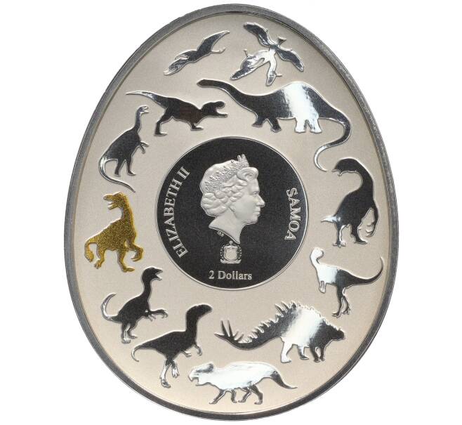 Монета 2 доллара 2022 года Самоа «Динозавры в Азии — Бэйпяозавр» (Артикул: M2-77297) — Фото №2