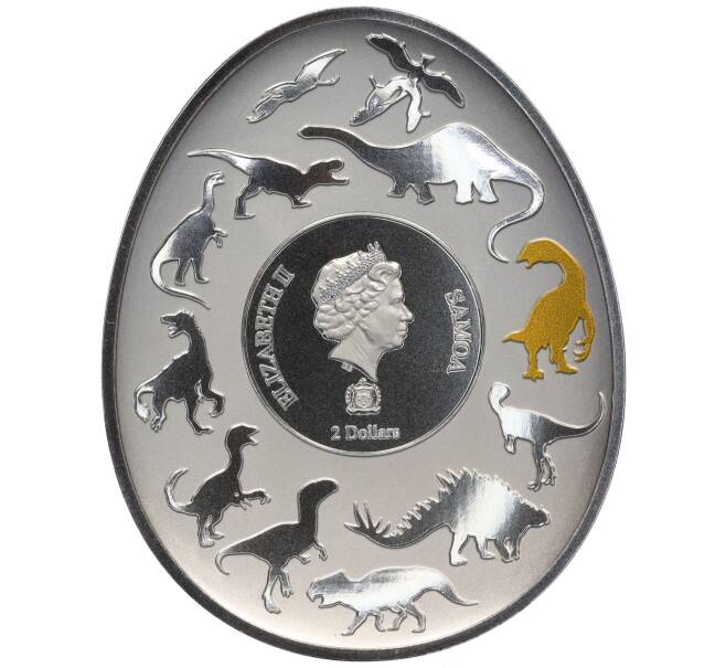 Монета 2 доллара 2023 года Самоа «Динозавры в Азии — Теризинозавр» (Артикул: M2-77302) — Фото №2