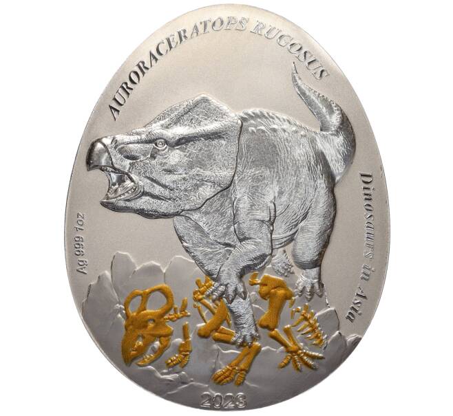 Монета 2 доллара 2023 года Самоа «Динозавры в Азии — Аврорацератопс» (Артикул: M2-77305) — Фото №1