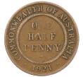 Монета 1/2 пенни 1921 года Австралия (Артикул: M2-77311) — Фото №1