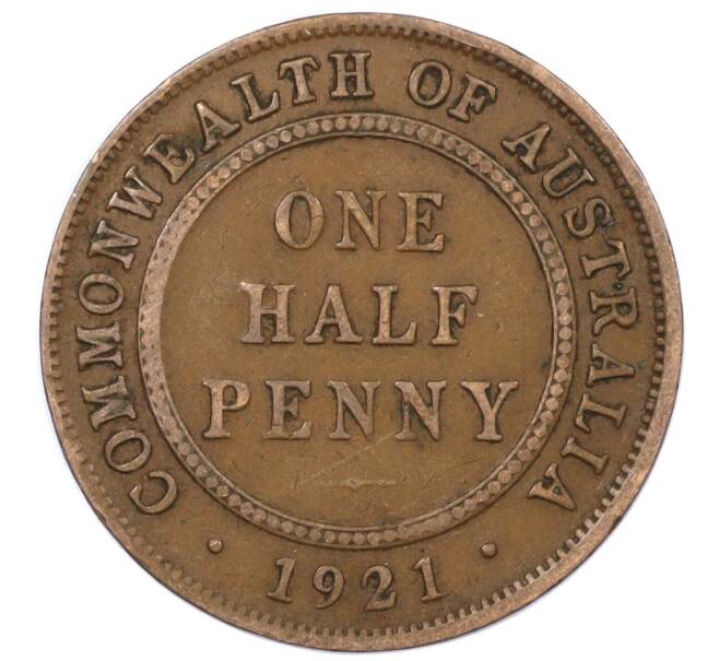 Монета 1/2 пенни 1921 года Австралия (Артикул: M2-77369) — Фото №1