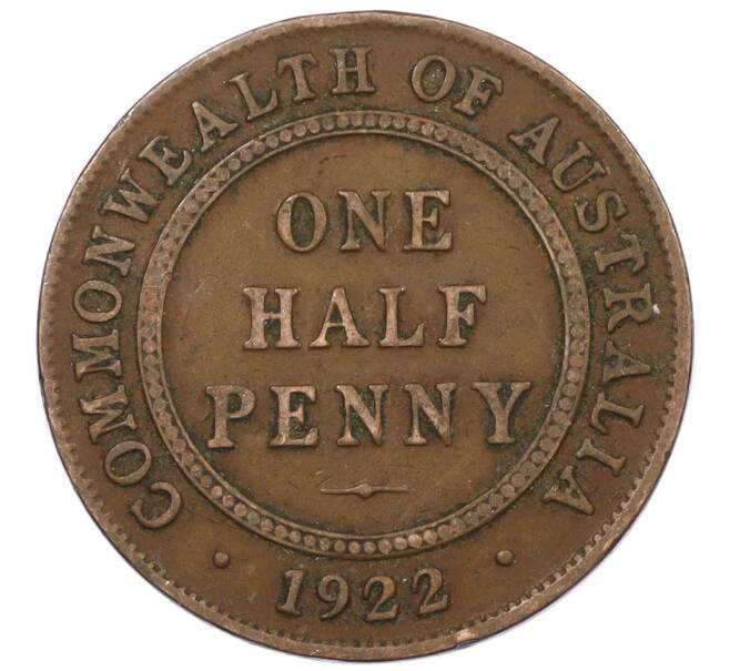 Монета 1/2 пенни 1922 года Австралия (Артикул: M2-77372) — Фото №1