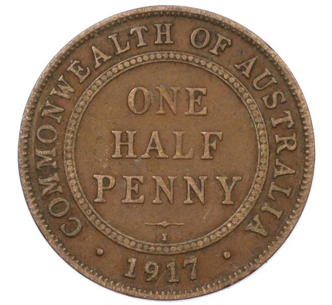 Монета 1/2 пенни 1917 года Австралия (Артикул: M2-77381) — Фото №1