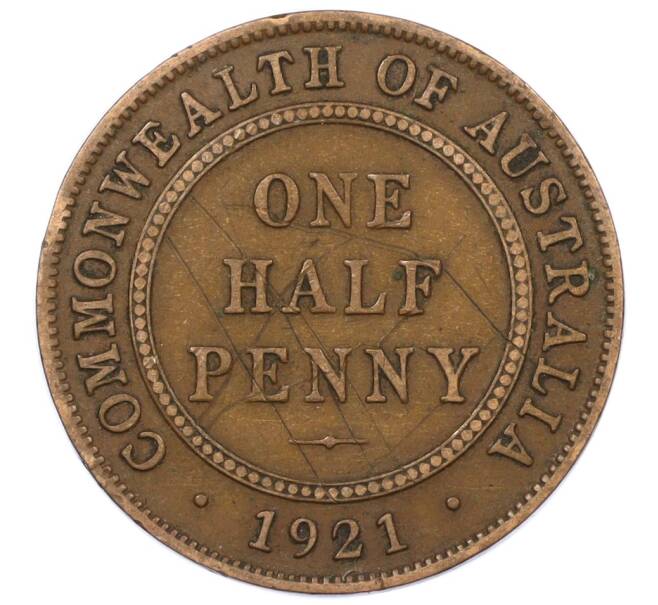 Монета 1/2 пенни 1921 года Австралия (Артикул: M2-77382) — Фото №1