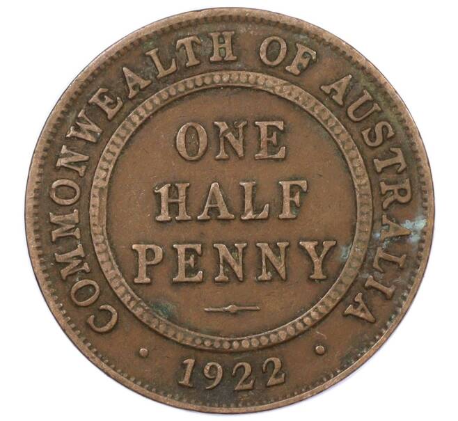 Монета 1/2 пенни 1922 года Австралия (Артикул: M2-77387) — Фото №1
