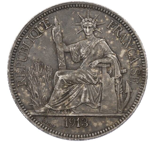 Монета 1 пиастр 1913 года Французский Индокитай (Артикул: M2-77958) — Фото №1