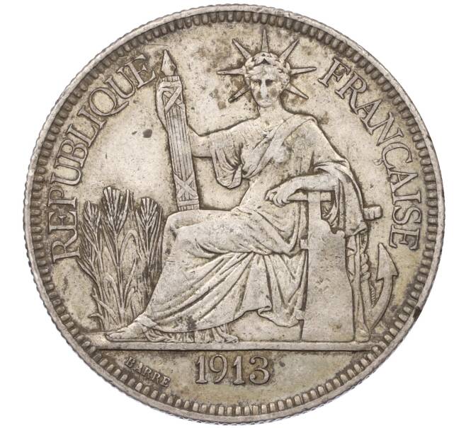 Монета 1 пиастр 1913 года Французский Индокитай (Артикул: M2-77959) — Фото №1