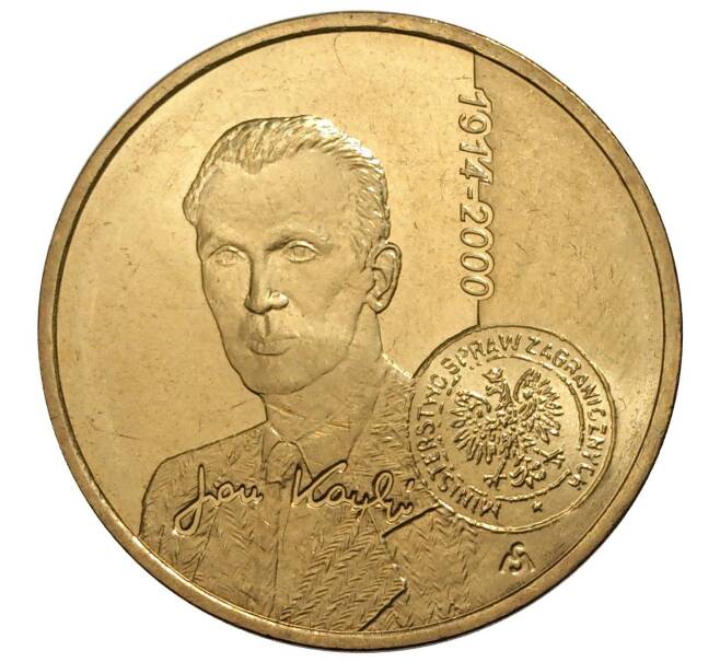 Монета 2 злотых 2014 года Польша «100 лет со дня рождения Яна Карского» (Артикул M2-8638)