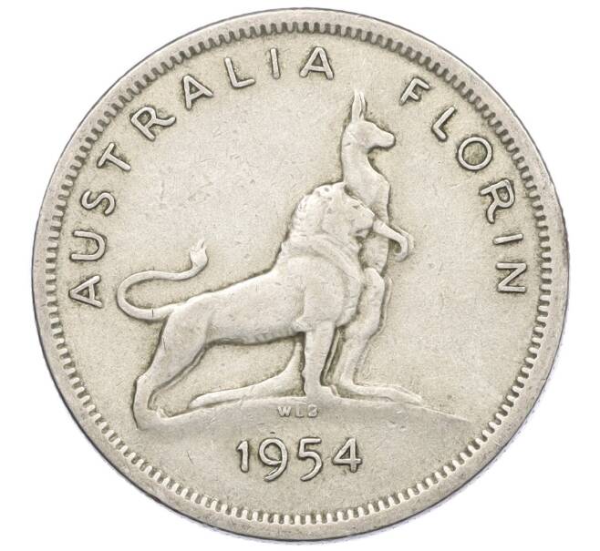 Монета 1 флорин 1954 года Австралия «Королевский визит в Австралию» (Артикул: M2-78042) — Фото №1