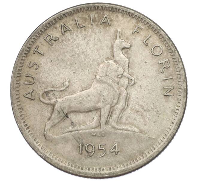 Монета 1 флорин 1954 года Австралия «Королевский визит в Австралию» (Артикул: M2-78083) — Фото №1