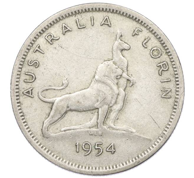 Монета 1 флорин 1954 года Австралия «Королевский визит в Австралию» (Артикул: M2-78090) — Фото №1
