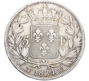5 франков 1824 года W Франция — Фото №2