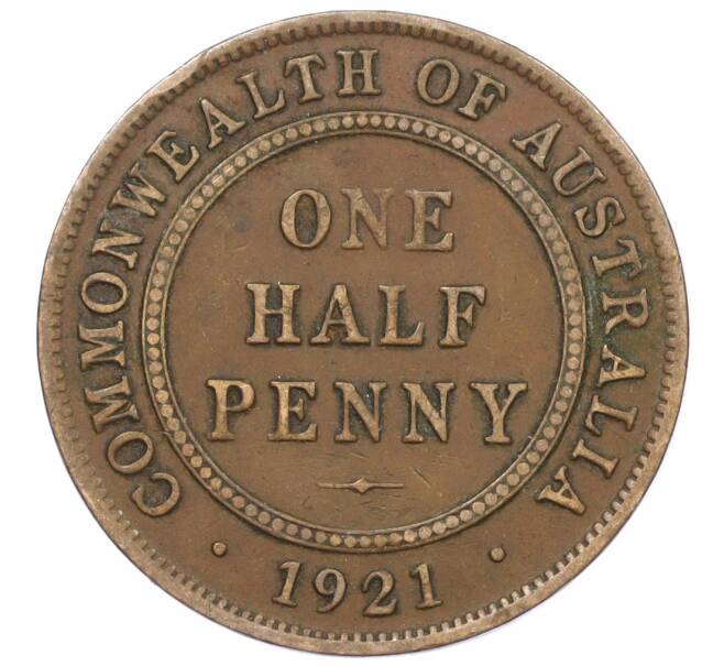 Монета 1/2 пенни 1921 года Австралия (Артикул: M2-78384) — Фото №1