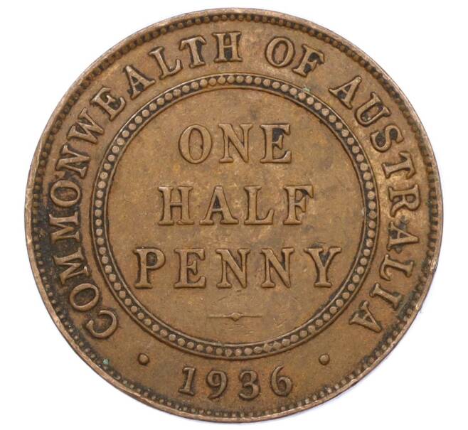 Монета 1/2 пенни 1936 года Австралия (Артикул: M2-78401) — Фото №1