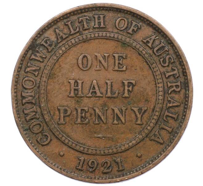 Монета 1/2 пенни 1921 года Австралия (Артикул: M2-78404) — Фото №1
